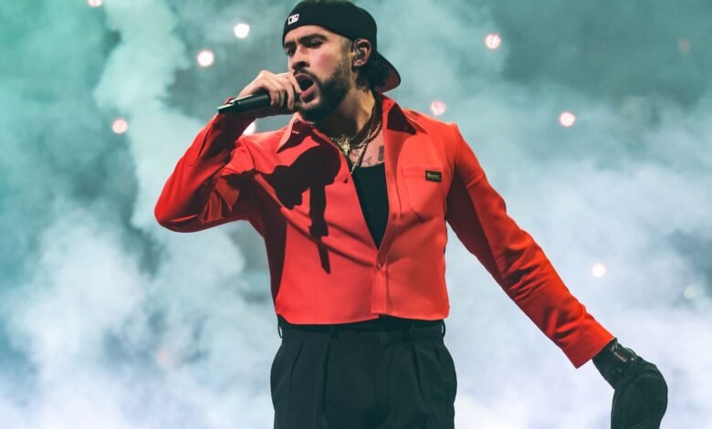 Bad Bunny performs during his