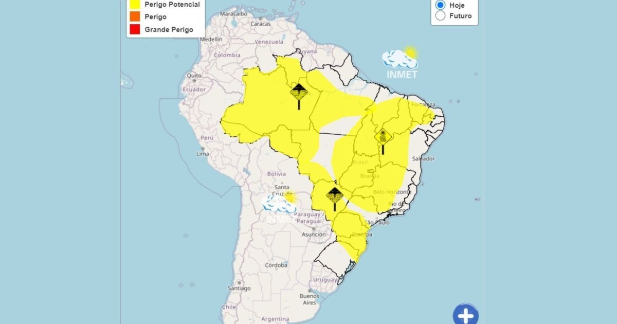 Previsão: semana começa com chuvas intensas e baixa umidade no Brasil