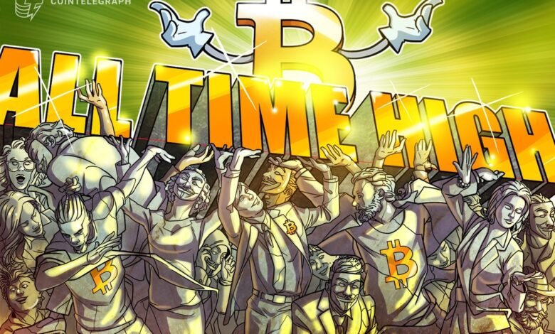 BTC Nears Record Highs as Total Market Cap Peaks at $4.21T