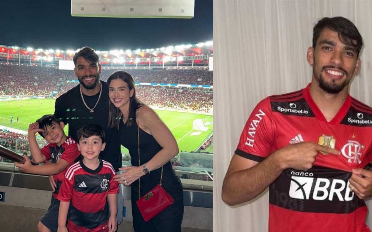 Lucas Paquetá em férias no Rio de Janeiro aproveita para torcer pelo Flamengo no Maracanã acompanhado da família