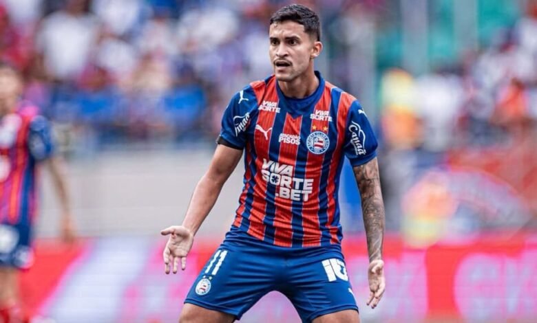 Imagem ilustrando a venda do jogador Rodrigo Nestor para o Bahia, que pode gerar receita milionária para o São Paulo