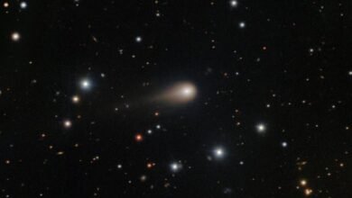 Imagem de uma missão espacial europeia explorando o cometa interestelar 3I/ATLAS, destacando estudos avançados de astronomia.