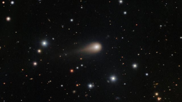 Imagem de uma missão espacial europeia explorando o cometa interestelar 3I/ATLAS, destacando estudos avançados de astronomia.