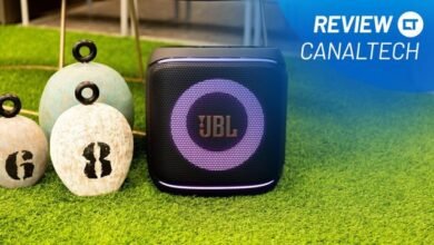 Imagem da JBL PartyBox Encore 2, a nova caixa de som portátil analisada em detalhe, destacando seu design moderno e recursos avançados de áudio.
