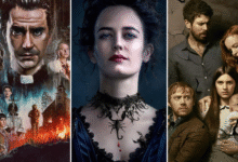 Imagem destacando seis séries de terror imperdíveis para assistir em plataformas de streaming durante o Halloween, com cenas sombrias e personagens assustadores.