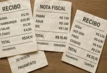 Imagem ilustrativa de inteligência artificial em ação, digitalizando e criando falsificações realistas de recibos e notas fiscais.