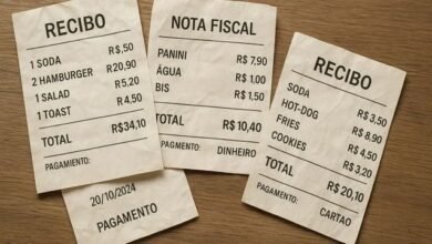 Imagem ilustrativa de inteligência artificial em ação, digitalizando e criando falsificações realistas de recibos e notas fiscais.
