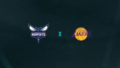 Escudos de Charlotte Hornets x Los Angeles Lakers