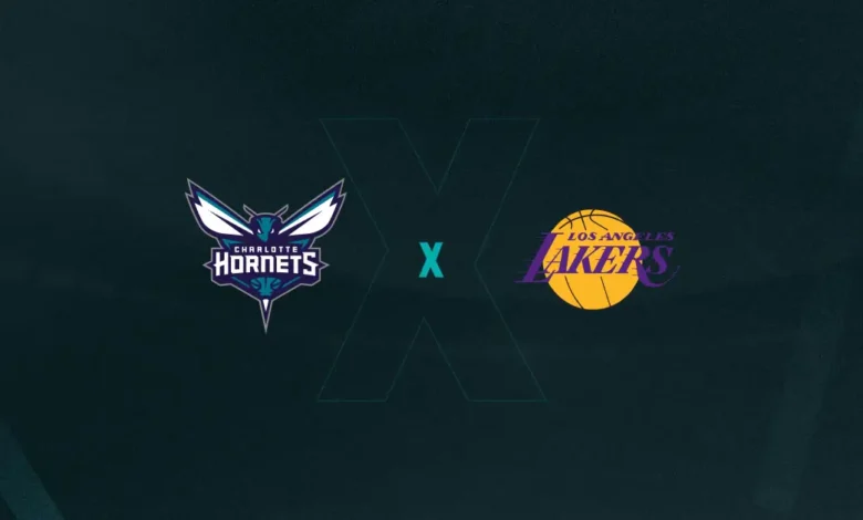 Escudos de Charlotte Hornets x Los Angeles Lakers