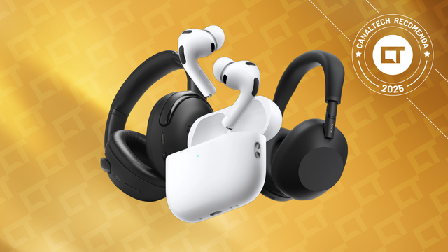 Imagem mostrando a seleção dos melhores fones de ouvido de 2025 de acordo com a equipe do Canaltech, destacando modelos de ponta com tecnologia de som avançada.
