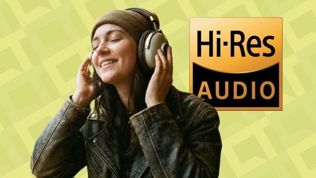 Imagem ilustrativa de um fone de ouvido hi-res em fundo neutro, simbolizando a alta qualidade de som e experiência auditiva superior oferecida pelo som de alta resolução.