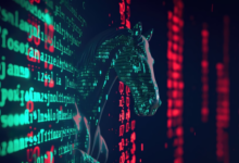 Imagem ilustrativa de um hacker utilizando técnicas de acesso remoto em um celular, destacando a importância de proteger dispositivos contra o Golpe da Mão Fantasma.