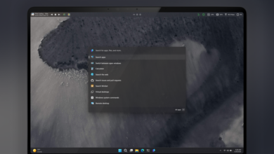 Novo menu superior do Windows 11 inspirado no macOS, demonstrando a inovação da Microsoft na interface do sistema operacional.