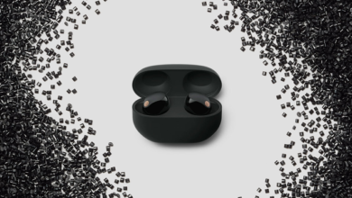 Imagem dos novos fones de ouvido Sony WF-1000XM6 destacando seu design moderno e elegante, com funcionalidades avançadas e preço competitivo, conforme vazamento recente.